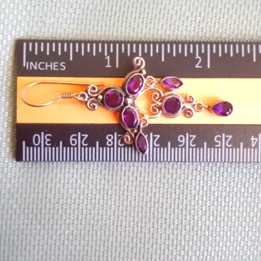 BALI LEGACY AMETHYST CHANDELIER EARRING'S - Picture 3 of 5